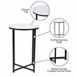 Flash Furniture Hampstead Metal End Table with Crisscross Frame in White/Black