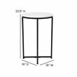 Flash Furniture Hampstead Metal End Table with Crisscross Frame in White/Black