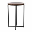 Flash Furniture Hampstead Metal End Table with Crisscross Frame in Walnut/Black