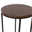 Flash Furniture Hampstead Metal End Table with Crisscross Frame in Walnut/Black