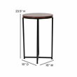 Flash Furniture Hampstead Metal End Table with Crisscross Frame in Walnut/Black