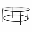 Flash Furniture Astoria Metal and Glass Coffee Table in Black/Matte Clear