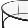 Flash Furniture Astoria Metal and Glass Coffee Table in Black/Matte Clear
