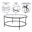 Flash Furniture Astoria Metal and Glass Coffee Table in Black/Matte Clear