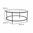 Flash Furniture Astoria Metal and Glass Coffee Table in Black/Matte Clear