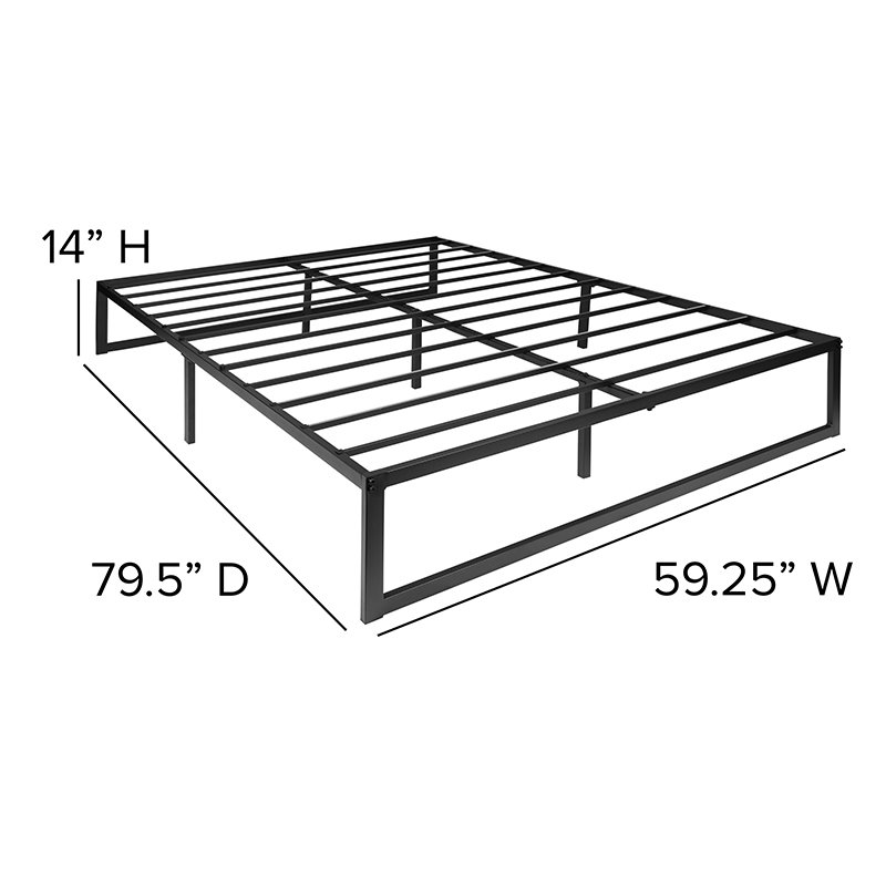 Flash Furniture Metal Queen Bed Frame and 12