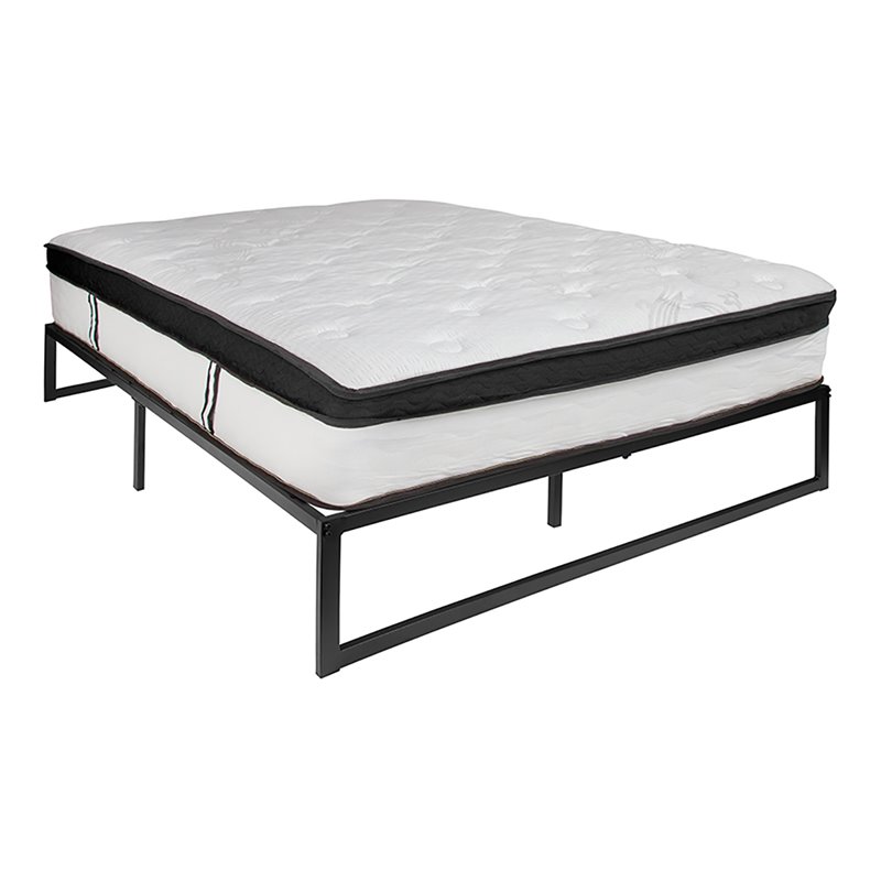 Flash Furniture Metal Queen Bed Frame and 12