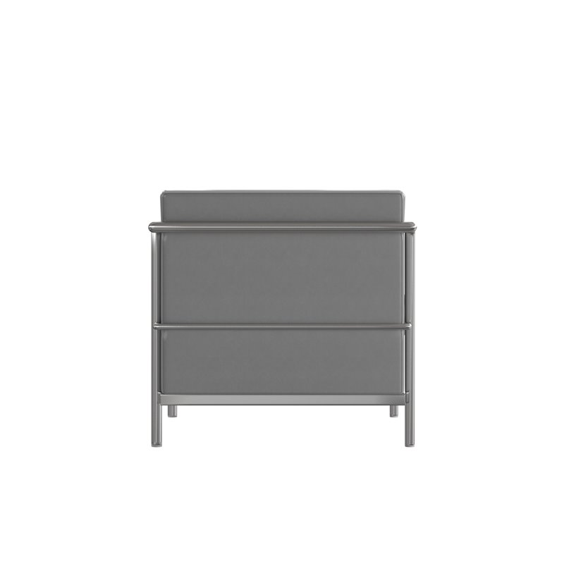 Flash Furniture Hercules Regal LeatherSoft Chair with Encasing Frame in Gray