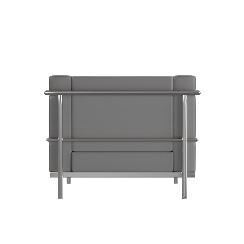 Flash Furniture Hercules Regal LeatherSoft Chair with Encasing Frame in Gray
