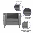 Flash Furniture Hercules Regal LeatherSoft Chair with Encasing Frame in Gray