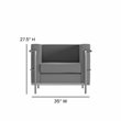 Flash Furniture Hercules Regal LeatherSoft Chair with Encasing Frame in Gray