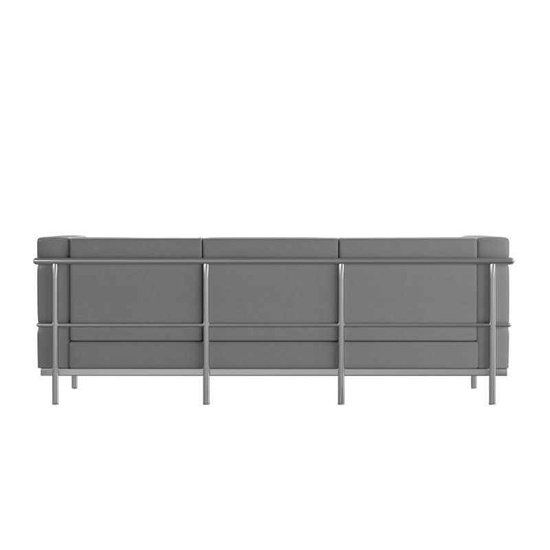 Flash Furniture Hercules Regal LeatherSoft Sofa with Encasing Frame in Gray