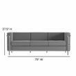 Flash Furniture Hercules Regal LeatherSoft Sofa with Encasing Frame in Gray