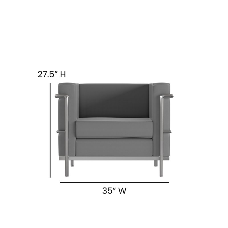 Flash Furniture Hercules Regal LeatherSoft Reception Set in Gray