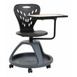 Flash Furniture 360 Degree Tablet Rotation Metal Mobile Desk Chair in Black