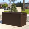 Flash Furniture 120 Gallon Plastic Deck Box for Outdoor Patio Storage in Brown