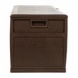Flash Furniture 120 Gallon Plastic Deck Box for Outdoor Patio Storage in Brown