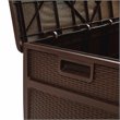 Flash Furniture 120 Gallon Plastic Deck Box for Outdoor Patio Storage in Brown