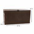 Flash Furniture 120 Gallon Plastic Deck Box for Outdoor Patio Storage in Brown