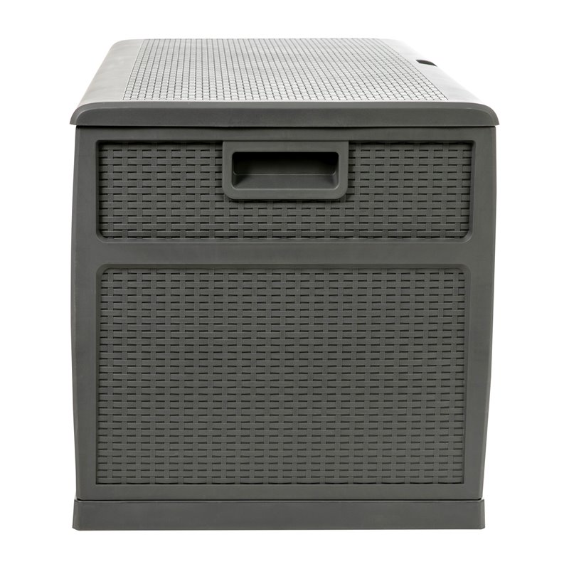 Flash Furniture 120 Gallon Plastic Deck Box for Outdoor Patio Storage in Gray