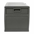 Flash Furniture 120 Gallon Plastic Deck Box for Outdoor Patio Storage in Gray