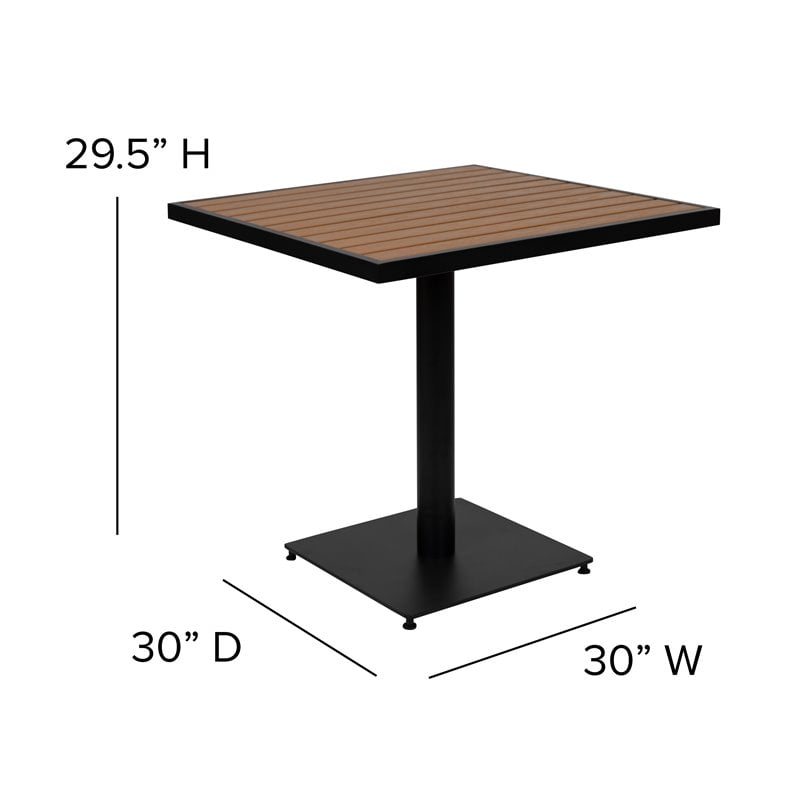 Flash Furniture Aluminum 4 Accented Club Chairs and Patio Table Set in Brown