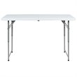 Flash Furniture Adjustable Bi-Fold Plastic Folding Table in Granite White