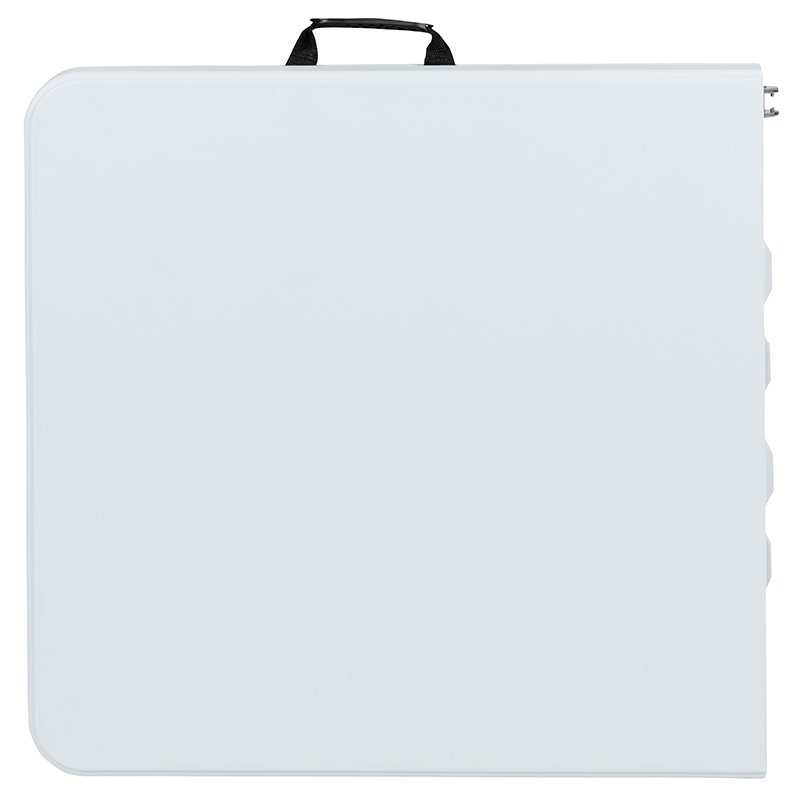Flash Furniture Adjustable Bi-Fold Plastic Folding Table in Granite White
