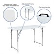 Flash Furniture Adjustable Bi-Fold Plastic Folding Table in Granite White