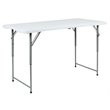 Flash Furniture Adjustable Bi-Fold Plastic Folding Table in Granite White