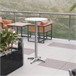 Flash Furniture Round Aluminum Bar Height Table with Cross Base in Silver