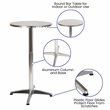 Flash Furniture Round Aluminum Bar Height Table with Cross Base in Silver