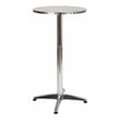 Flash Furniture Round Aluminum Bar Height Table with Cross Base in Silver