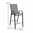 Flash Furniture 3 Piece All-Weather Glass Outdoor Bar Height Set in Gray