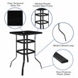 Flash Furniture 3 Piece All-Weather Plastic Outdoor Bar Height Set in Navy