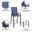Flash Furniture 3 Piece All-Weather Plastic Outdoor Bar Height Set in Navy