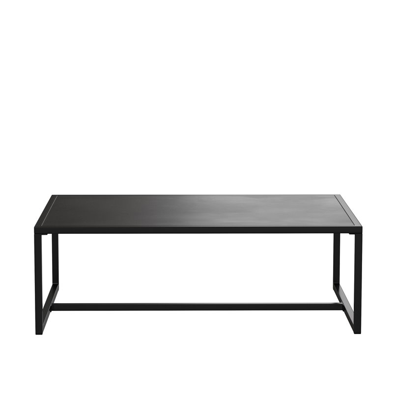 Flash Furniture All-Weather Commercial Grade Metal Patio Coffee Table in Black