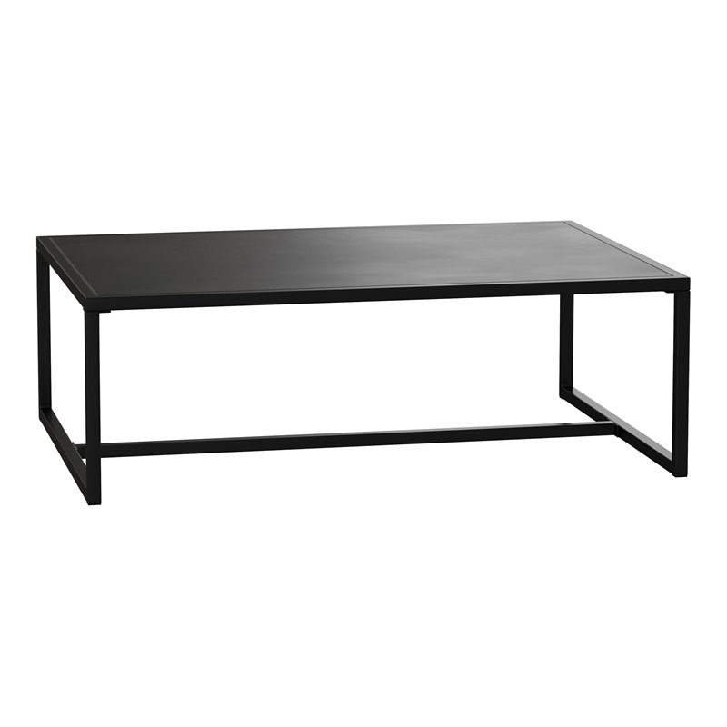Flash Furniture All-Weather Commercial Grade Metal Patio Coffee Table in Black