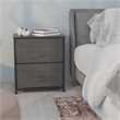 Flash Furniture 2 Drawer Fabric and Cast Iron Storage Stand in Black/Gray
