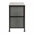 Flash Furniture 2 Drawer Fabric and Cast Iron Storage Stand in Black/Gray