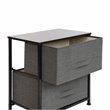 Flash Furniture 2 Drawer Fabric and Cast Iron Storage Stand in Black/Gray