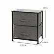 Flash Furniture 2 Drawer Fabric and Cast Iron Storage Stand in Black/Gray