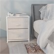 Flash Furniture 2 Drawer Fabric and Cast Iron Storage Stand in White/Gray
