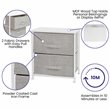 Flash Furniture 2 Drawer Fabric and Cast Iron Storage Stand in White/Gray