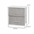 Flash Furniture 2 Drawer Fabric and Cast Iron Storage Stand in White/Gray