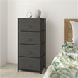 Flash Furniture 4 Drawer Cast Iron Vertical Storage Dresser in Black/Gray