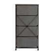 Flash Furniture 4 Drawer Cast Iron Vertical Storage Dresser in Black/Gray
