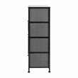Flash Furniture 4 Drawer Cast Iron Vertical Storage Dresser in Black/Gray