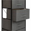 Flash Furniture 4 Drawer Cast Iron Vertical Storage Dresser in Black/Gray