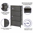 Flash Furniture 4 Drawer Cast Iron Vertical Storage Dresser in Black/Gray
